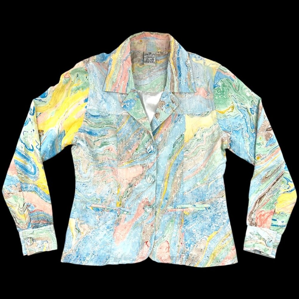 Parsley & Sage Marbled Button Down Jacket